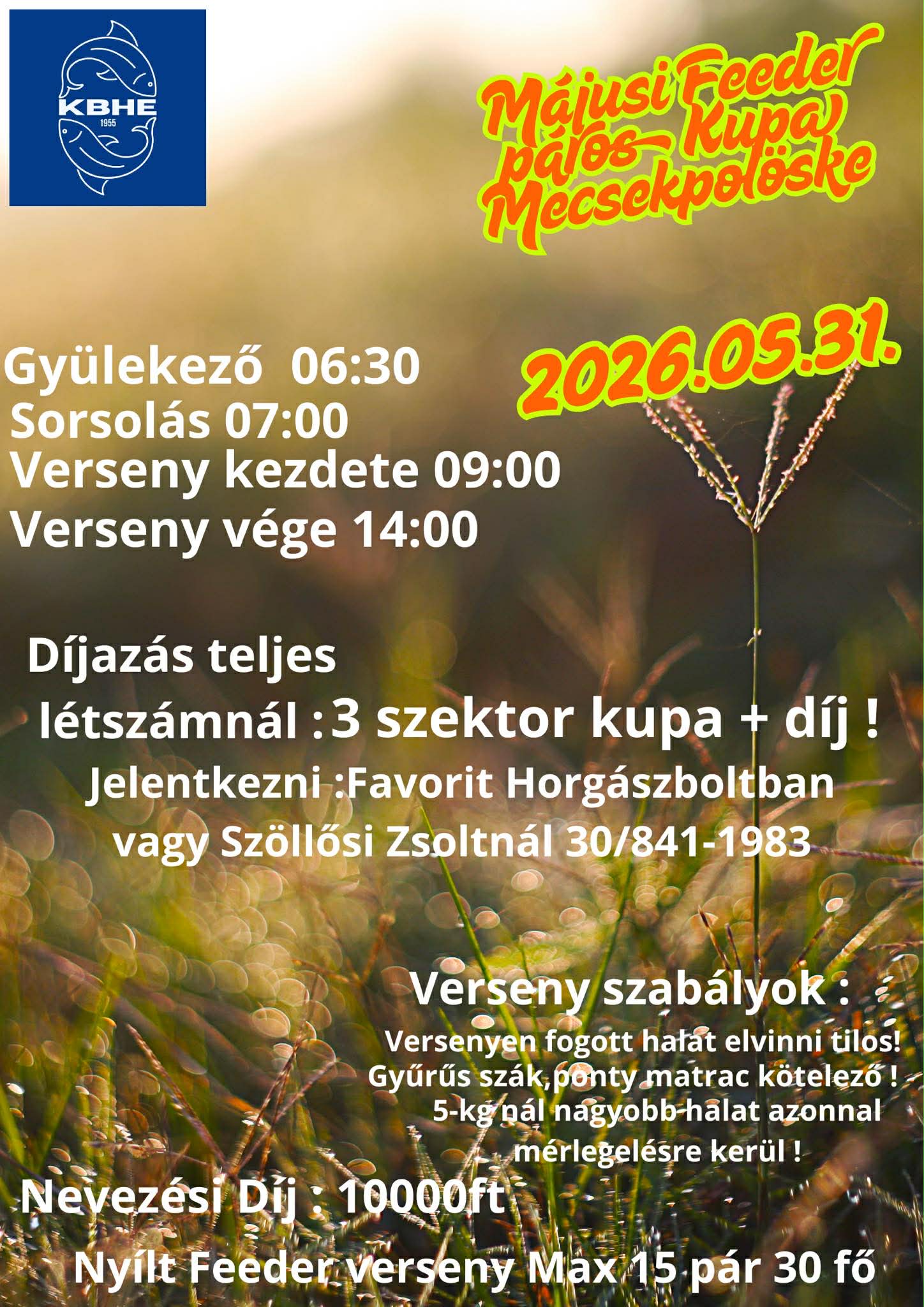 Mecsekpölöske páros horgászverseny
